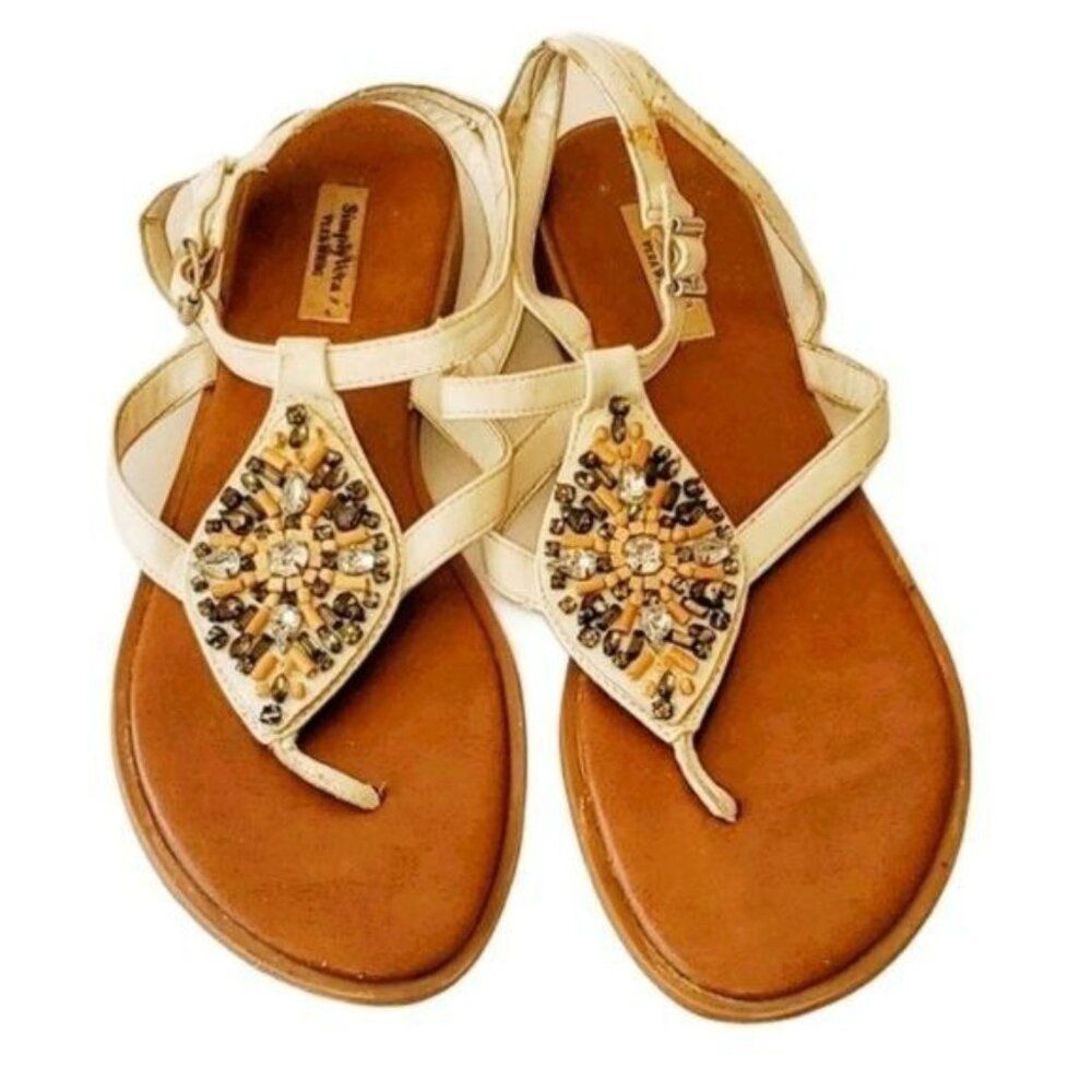 Simply Vera Wang Sandals Shoes White Flat Woman's WOMEN'S Size 10 - Picture 12 of 13